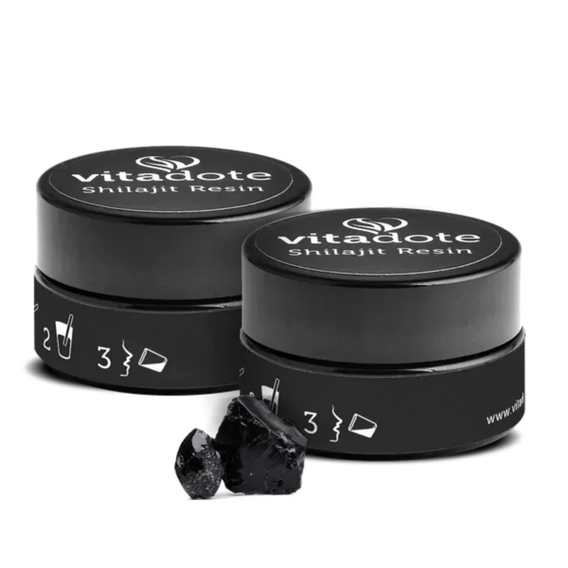 Vitadote® Pure Shilajit Resin 60g – two 30g jars of lab-tested shilajit